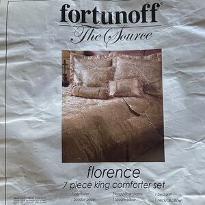 Florence 7-Piece King Comforter Set - Taupe/Beige/Tan